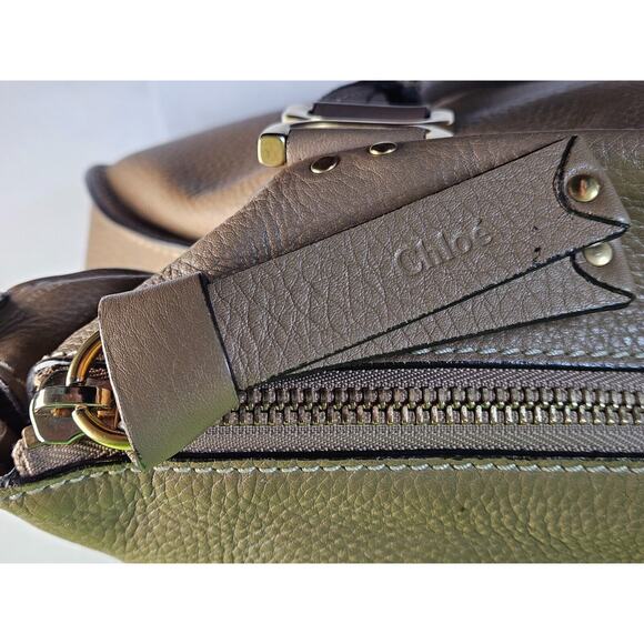 Authentic CHLOE Calfskin Marcie Large Double Carry Satchel: light tan/tan color - Picture 12 of 16